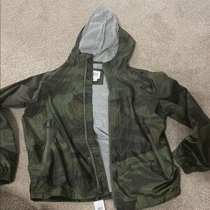 GAP Kids Green Camouflage Raincoat